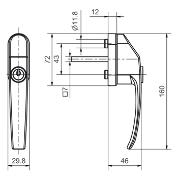 Fensterdrehgriff abschliessbar Glutz 50023