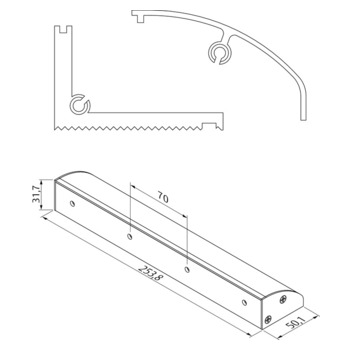 Montagewinkel L-förmig mit Haube für Mini-Magnete 600 LBS