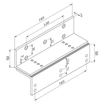 Universal Montagewinkel Z-Förmig für Mini/Maxi-Magnete 600/1200 LBS