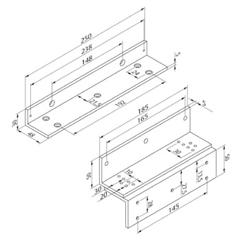 Montagewinkel Z-Förmig für Doppel-Mini-Magnete 600 LBS (2x MAGAC-Z-AL600--)