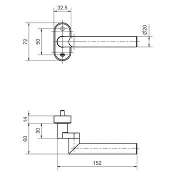 Türdrücker Glutz 50052 Memphis, inkl. Rosette mit Federunterstützung