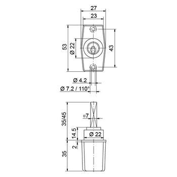 Kaba 3405 Massbild mit Rosette 3405-2