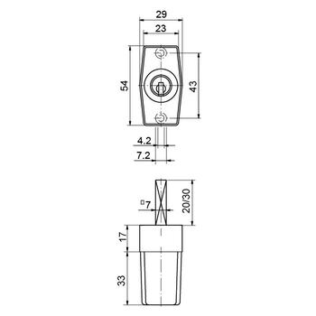 Kaba 3405 Massbild mit Rosette 3405-17