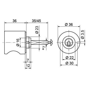 KABA 3413.2 Zylinderolive Massbild