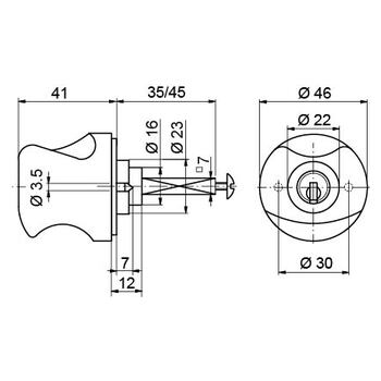 KABA 3481 Zylinderolive Massbild