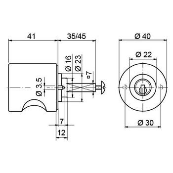 KABA 3483 Zylinderolive Massbild