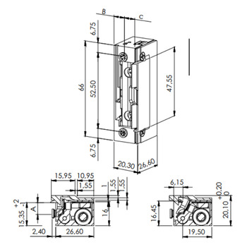 Türöffner B3000-TK Massbild