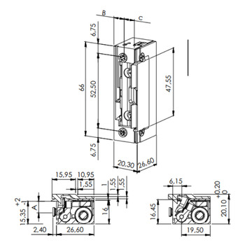 Türöffner B3300-TK Massbild