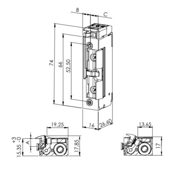 Feuerschutztüröffner F3001--L Massbild