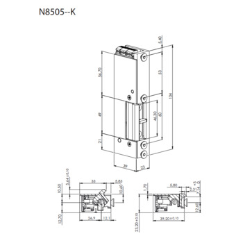 Fluchttüröffner N8505--K Massbild