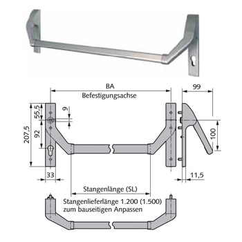 Panik-Stangengriff 99 Serie 200, 14.400
