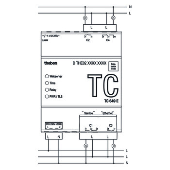 Jahresschaltuhr 230VAC, Theben TC649e Anschlussplan