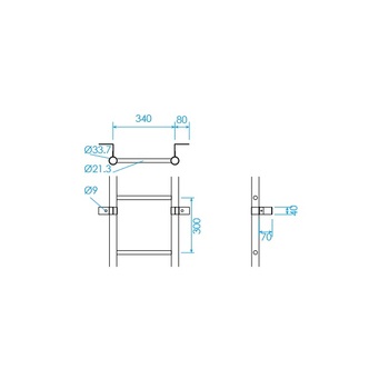 Schachtleiter 340 mm Massbild