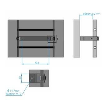 Bügelhalterung 210 mm 11.4150.01.10 Massbild