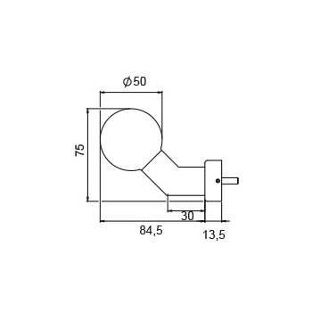 ECO Türknopf K-160 Ovalrosette Massbild