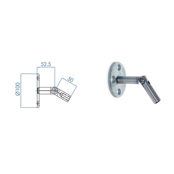 Wandflansch mit Gelenk Edelstahl V4A