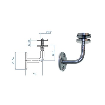 Winkelkonsole mit Punkthalter Edelstahl V4A