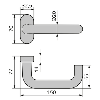 FSB 09 1146 Drücker Massbild