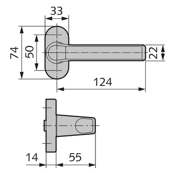 WSS Türdrücker 02.106 Massbild