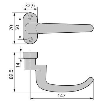 FSB 06 1053 Drücker 02.182 Massbild