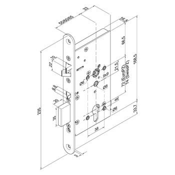 ASSA ABLOY 309X Massbild Vollblatt