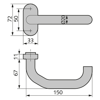 HOPPE 138 F Drücker WSS 02.160 Zeichnung