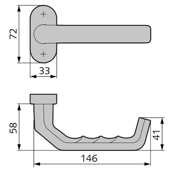 HOPPE 1313 GF/55 Drücker WSS 02.402 Zeichnung