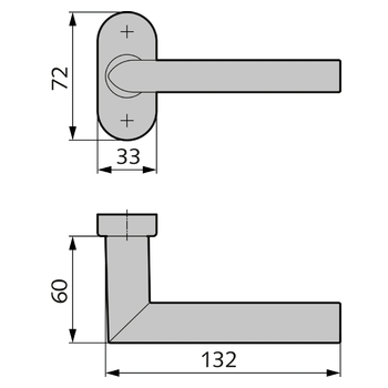 HOPPE 1140 F/55 Drücker WSS 02.403 Zeichnung