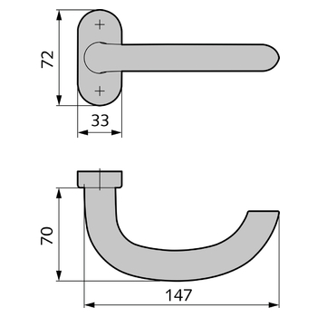 HOPPE 1138 F/55 Drücker WSS 02.404 Zeichnung