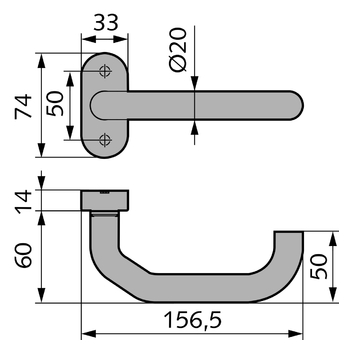 HAFI Türdrücker Design 255/788 Zeichnung