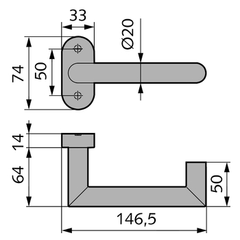 HAFI Türdrücker Design 224/788 Zeichnung