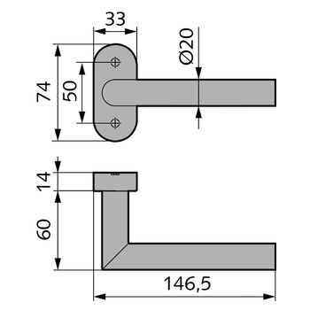 HAFI Türdrücker Design 203/788 Zeichnung