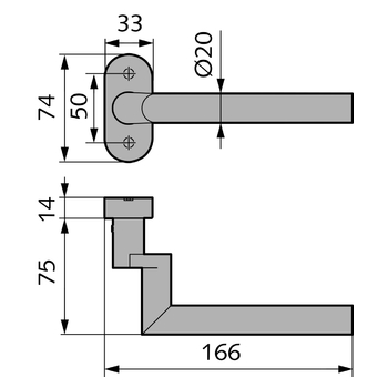 HAFI Türdrücker Design 303/788 Zeichnung