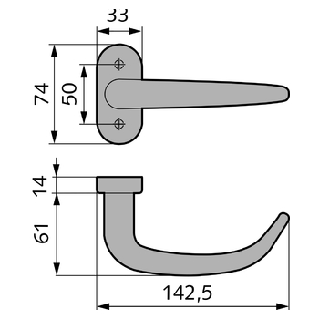 HAFI Türdrücker Design 299/788 Zeichnung