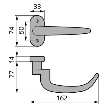 HAFI Türdrücker Design 399/788 Zeichnung