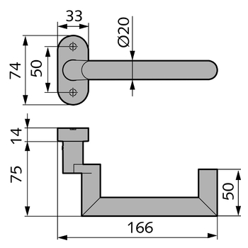 HAFI Türdrücker Design 324/788 Zeichnung