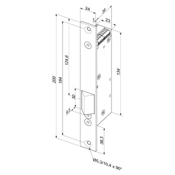 ASSA ABLOY Fluchttürverriegelung 352M Masszeichnung