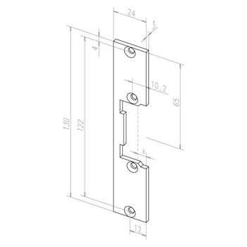 ASSA ABLOY Flachschließblech -------09635-01Technische Zeichnung