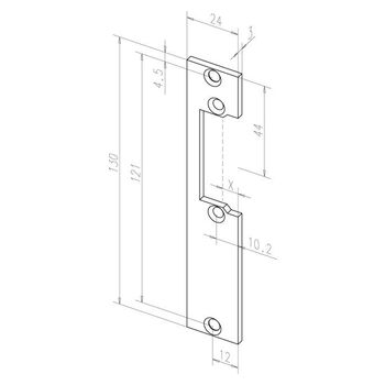 ASSA ABLOY Flachschließblech -------09835-01 Technische Zeichnung