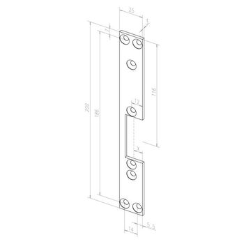 ASSA ABLOY Flachschließblech -------11635 Technische Zeichnung