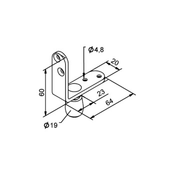 Führungsrolle mit Winkel HELM 349 W 080100057021 Vermassung