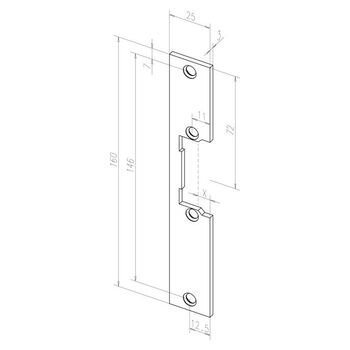 ASSA ABLOY Flachschließblech -------12035-01 Technische Zeichnung