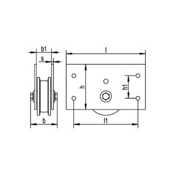 Stahlrolle mit Seitenplatten HELM 98- SP Vermassung