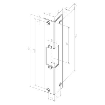 ASSA ABLOY Winkelschließblech -------13735-01 Technische Zeichnung