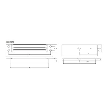 Flächenhaftmagnet EF335UPCTC Massbild