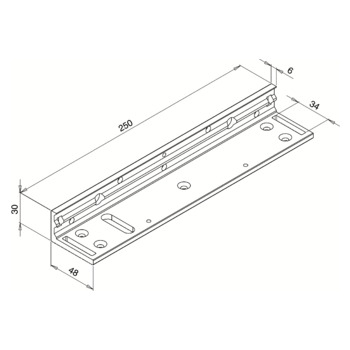 L-Montagewinkel EF300L Masszeichnung