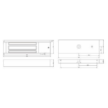 Flächenhaftmagnet EF550CTC Masszeichnung