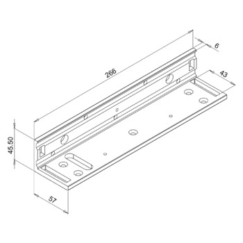 L-Montagewinkel EF550L Masszeichnung