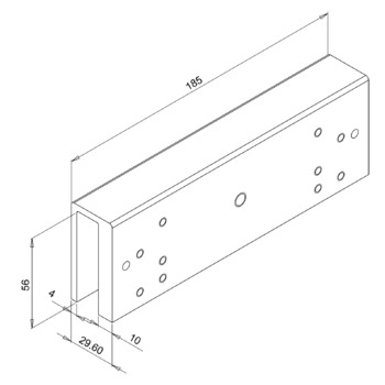 U-Montageset EF300/550UZ Masszeichnung