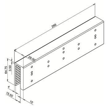 U-Montageset EF300/550UL Masszeichnung